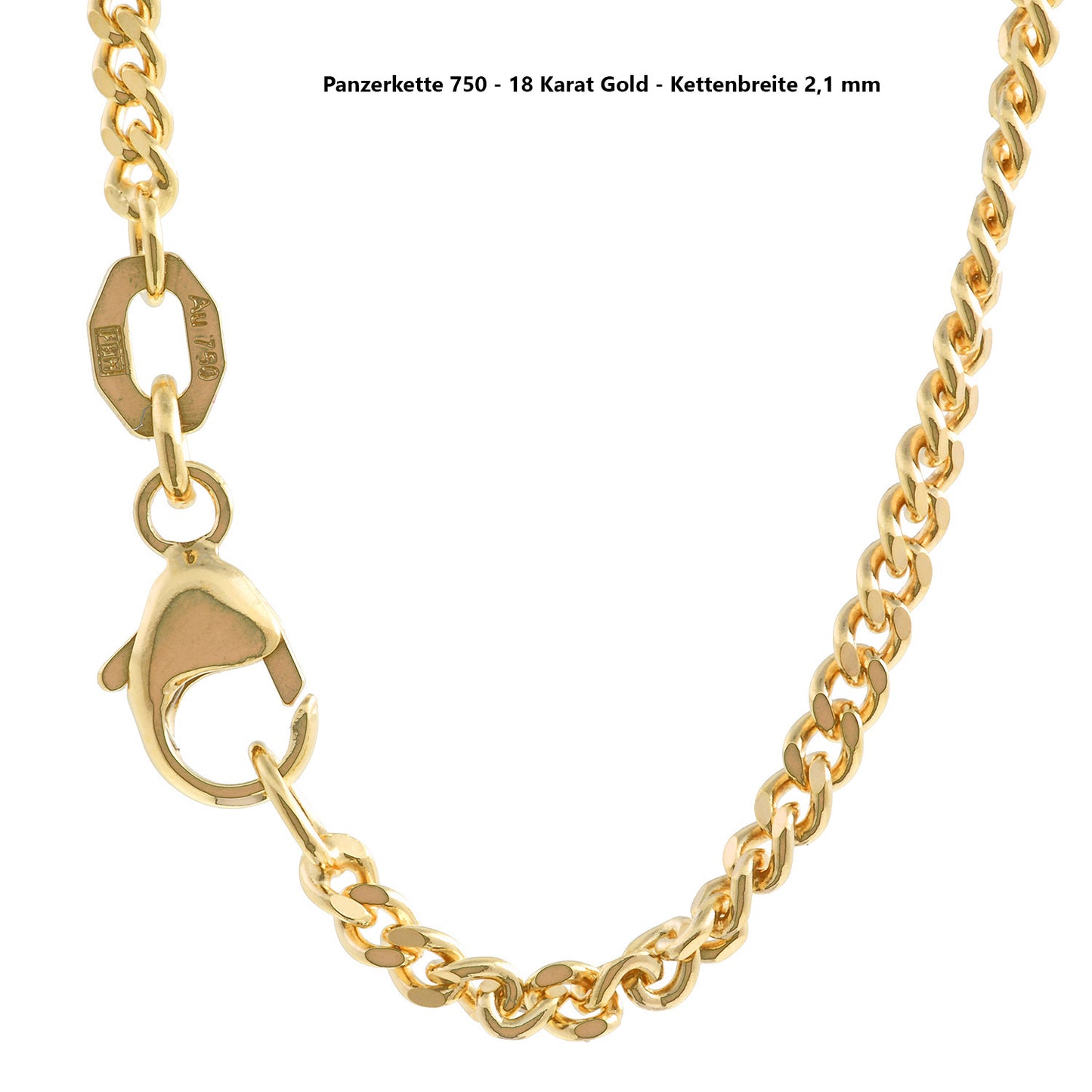 Edle massive Goldkette Panzerkette Halskette aus 750 - 18 Karat Gold