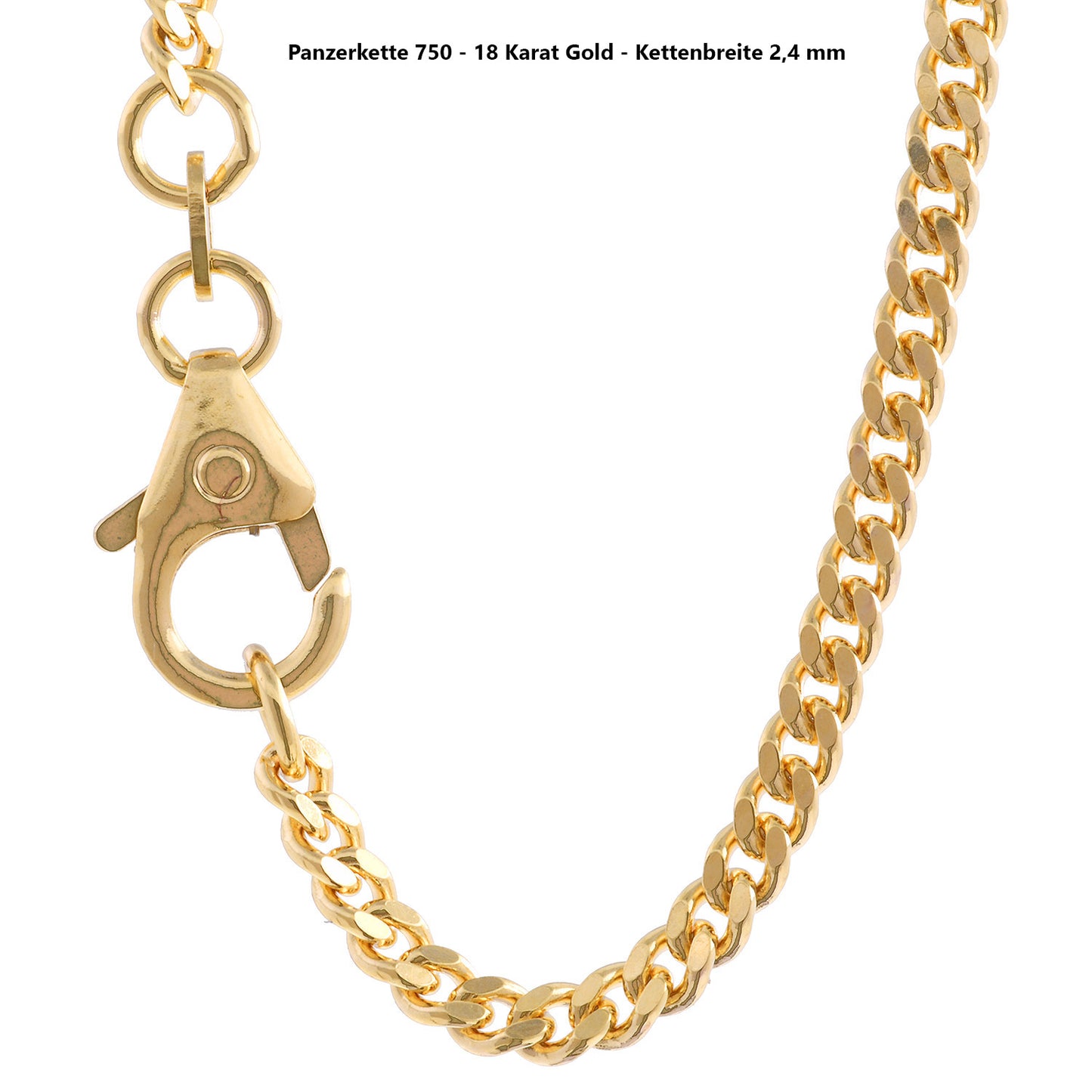 Edle massive Goldkette Panzerkette Halskette aus 750 - 18 Karat Gold