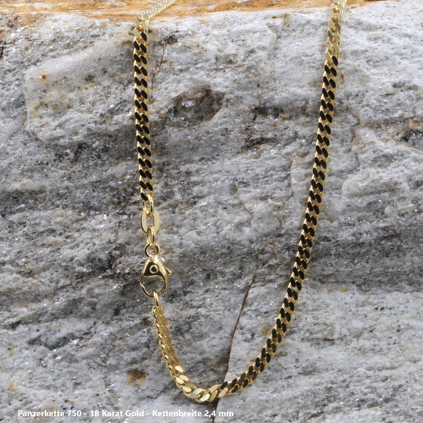 Edle massive Goldkette Panzerkette Halskette aus 750 - 18 Karat Gold