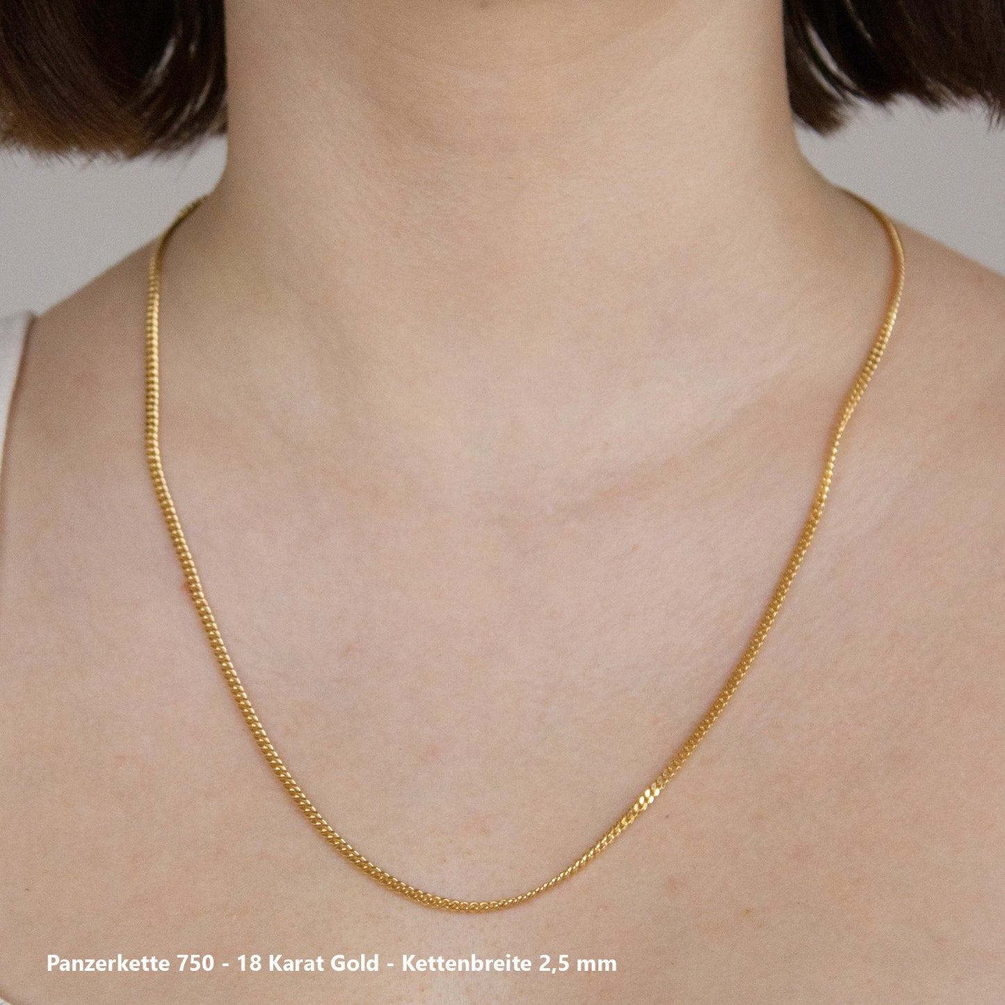 Edle massive Goldkette Panzerkette Halskette aus 750 - 18 Karat Gold