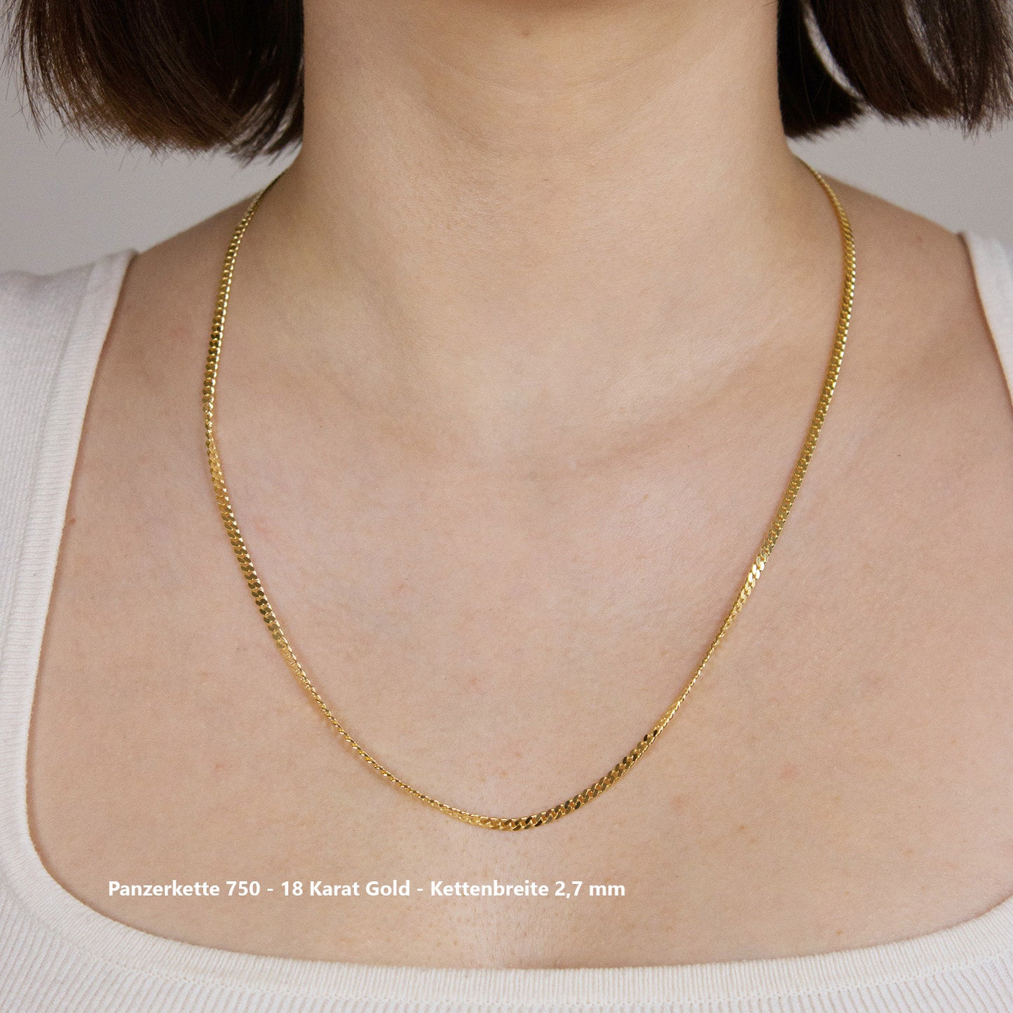 Edle massive Goldkette Panzerkette Halskette aus 750 - 18 Karat Gold