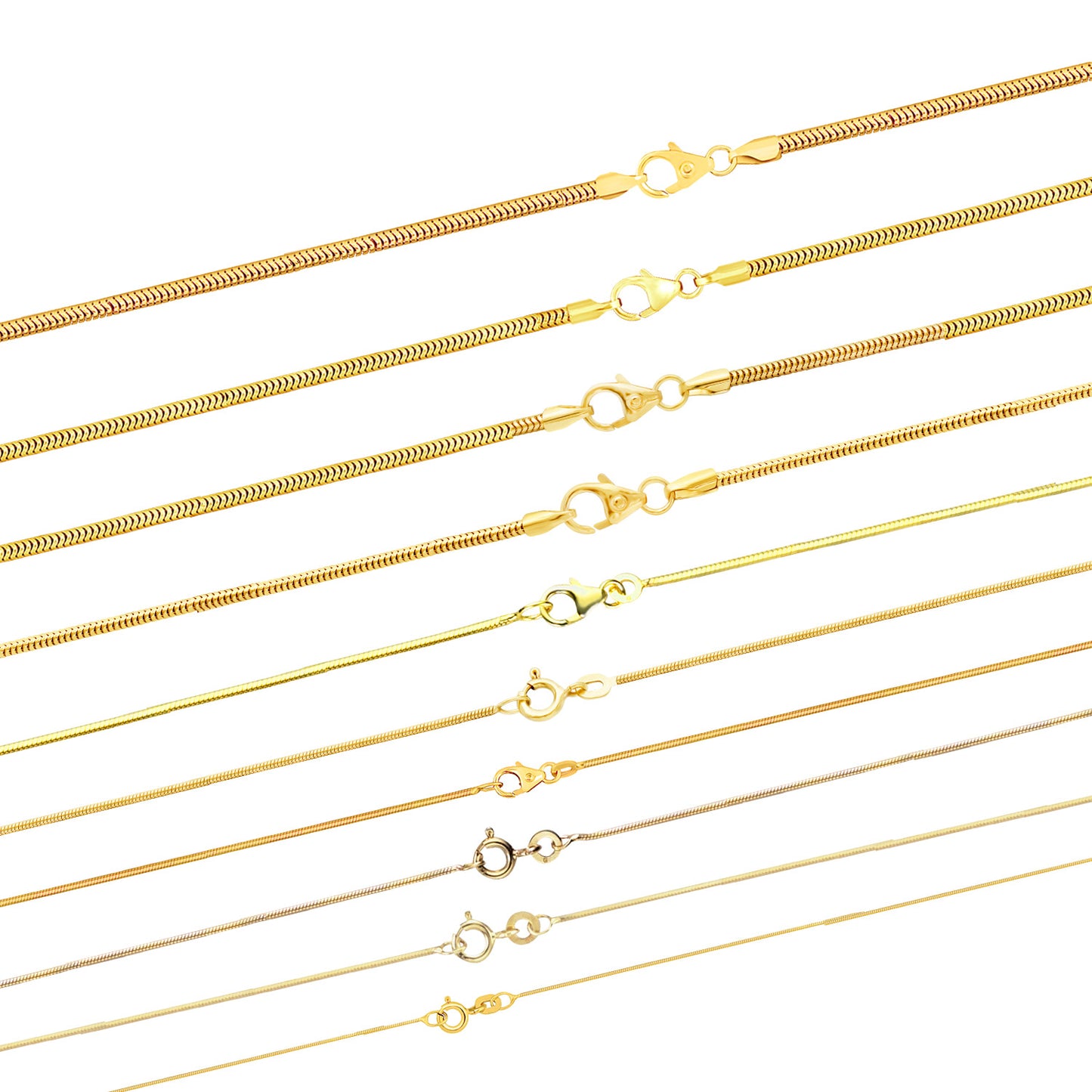 Edle Massive Goldkette Schlangenkette rund Halskette 585-14 Karat Gold