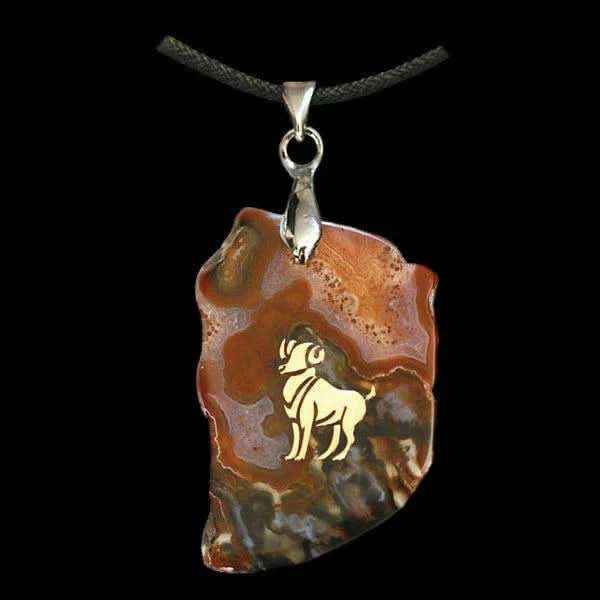 Achat Sternzeichen Anhänger 12 Motive - Firma Holzenplotz - Silberketten-Goldketten.de