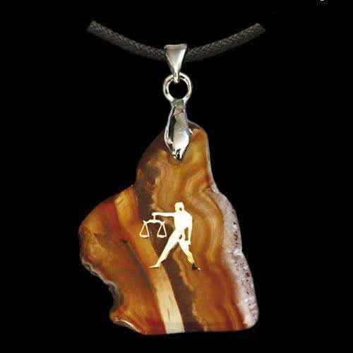 Achat-Sternzeichen Waage Anhänger Schmuck Höhe zwischen 3,5 und 5cm