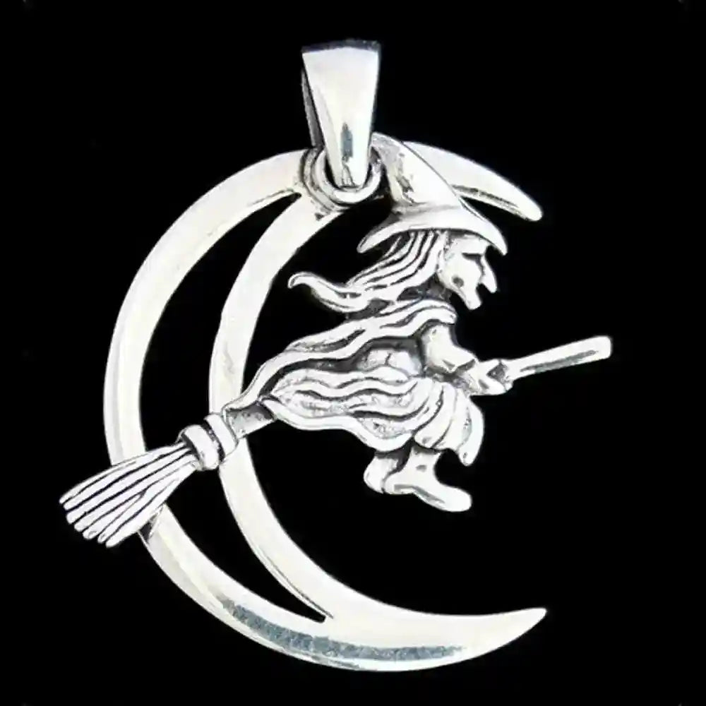 Anhänger Die kleine Hexe Silber Schmuck 925er Silber - Hexen - 31x27mm