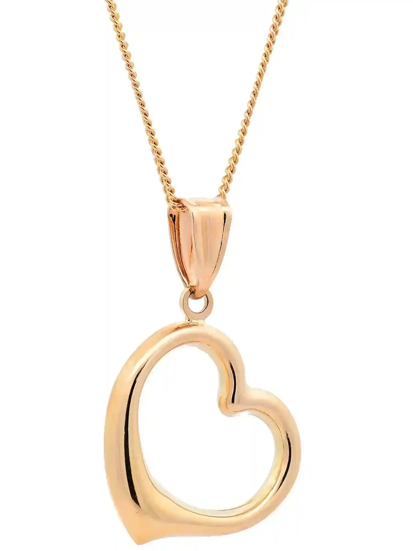 Anhänger für Halskette Herz massiv echt massiv 585-14 Karat Gold