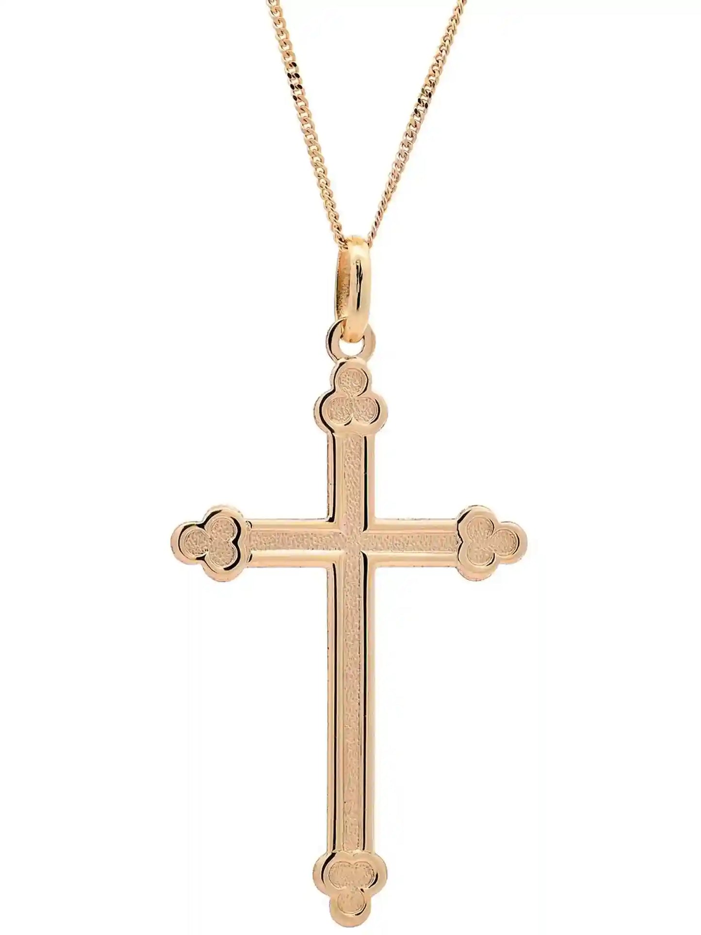 Anhänger für Halskette Kreuz echt massiv 585-14 Karat Gold