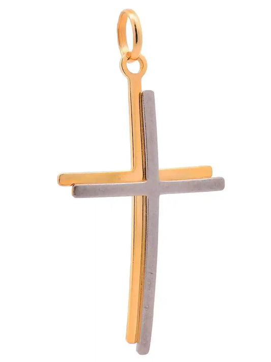 Anhänger für Halskette Kreuz echt massiv 585-14 Karat Gold
