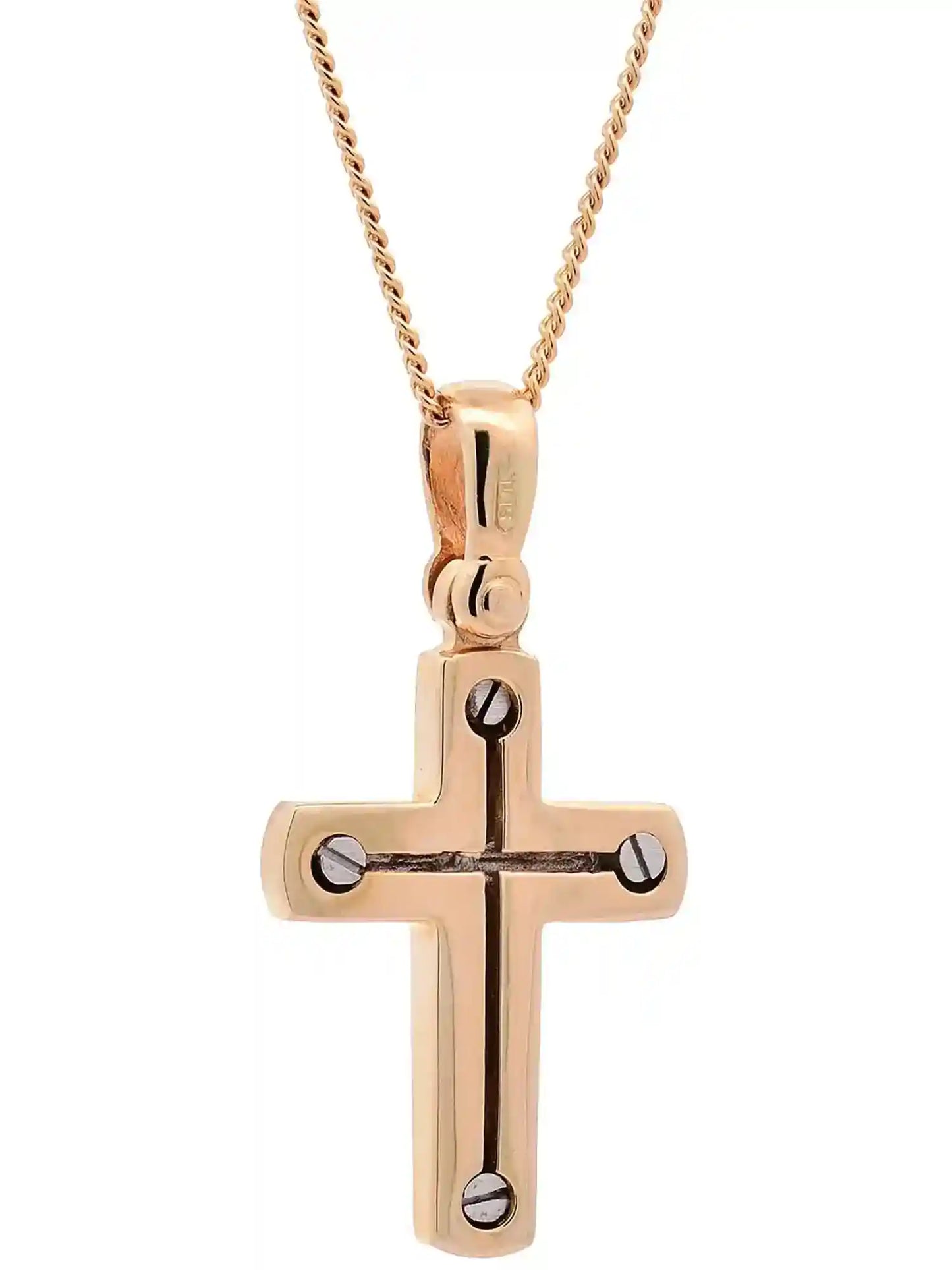 Anhänger für Halskette Kreuz echt massiv 585-14 Karat Gold