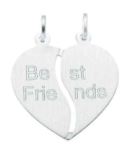 Anhänger Herz Freundschafts Herzanhänger "Best Friends" aus massiv 925 Sterlingsilber