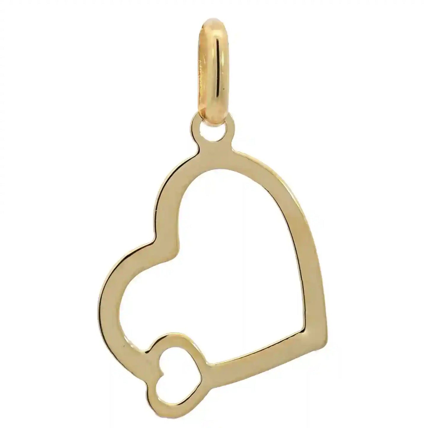 Anhänger Herz massiv 333 -8 Karat Gold mit vergoldeter Silberkette