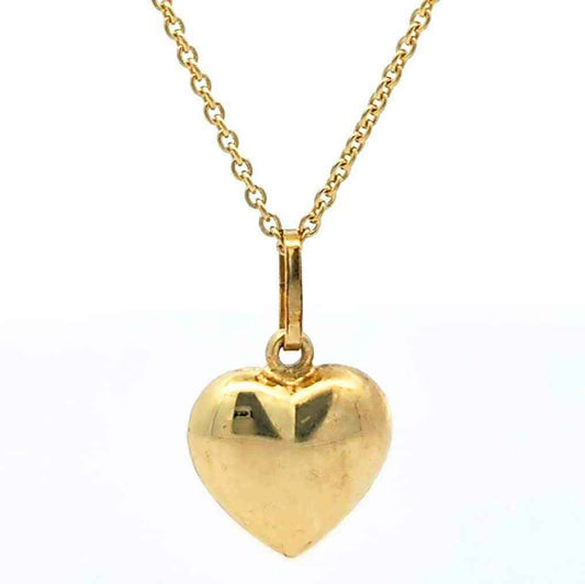 Anhänger Herz mit massiver Goldkette Ankerkette rund 1,1 mm 45 cm 333-