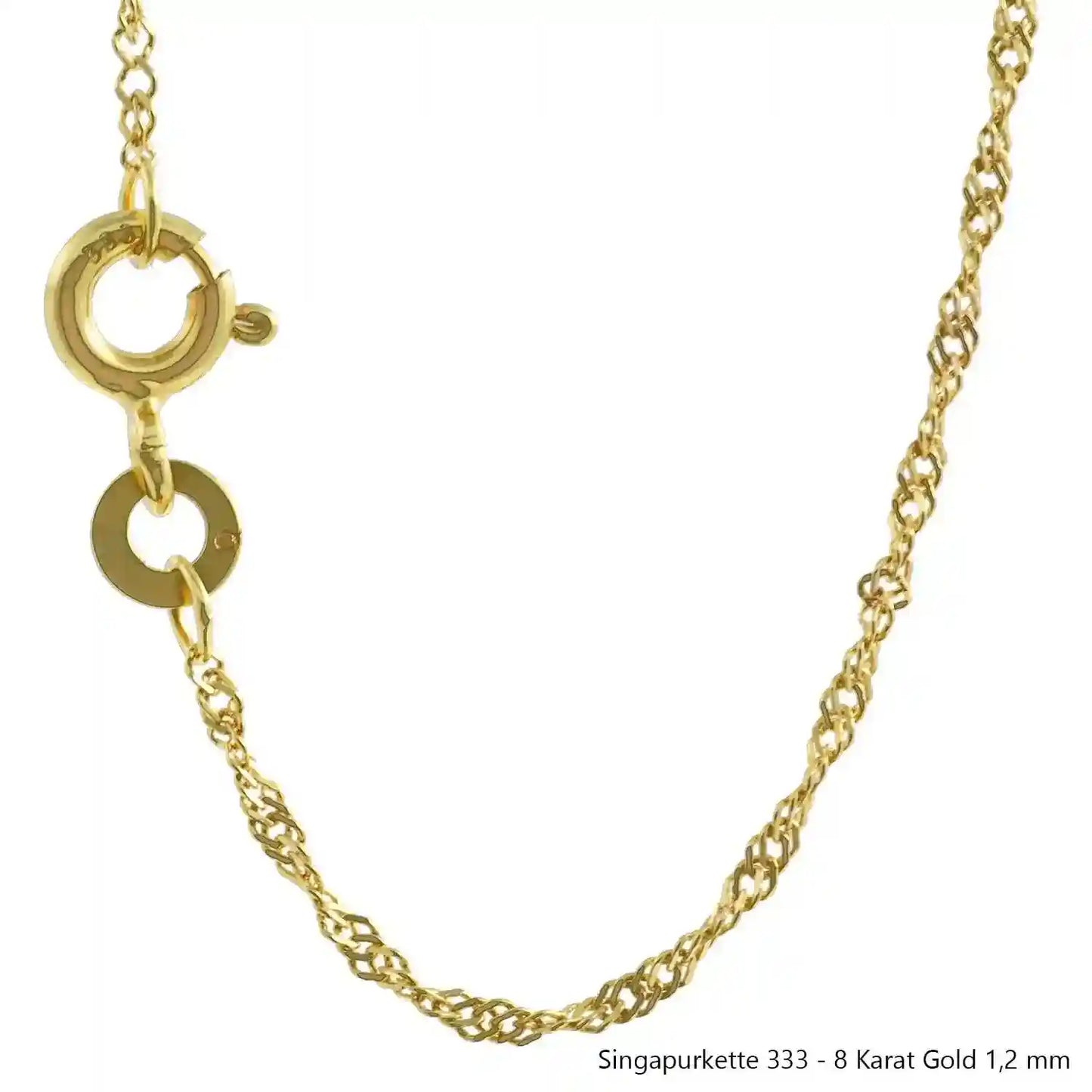 Anhänger Herz mit massiver Goldkette Singapurkette rund 1,2 mm 45 cm 3