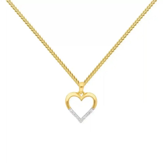 Anhänger Herz mit Zirkonia mit Kette 1,1 mm 333-8 Karat Gold - Firma Holzenplotz - Silberketten-Goldketten.de