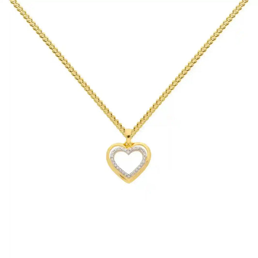Anhänger Herz mit Zirkonia mit Kette 1,1 mm 333-8 Karat Gold - Firma Holzenplotz - Silberketten-Goldketten.de