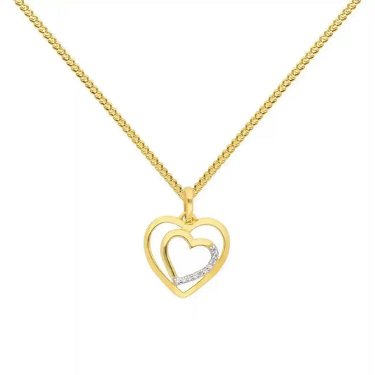Anhänger Herz mit Zirkonia mit Kette 1,1 mm 333-8 Karat Gold - Firma Holzenplotz - Silberketten-Goldketten.de