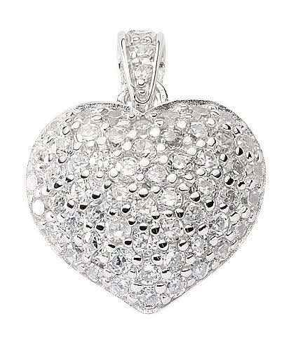 Anhänger Herz aus Silber mit Zirkonia aus massiv 925 Sterlingsilber rhodiniert