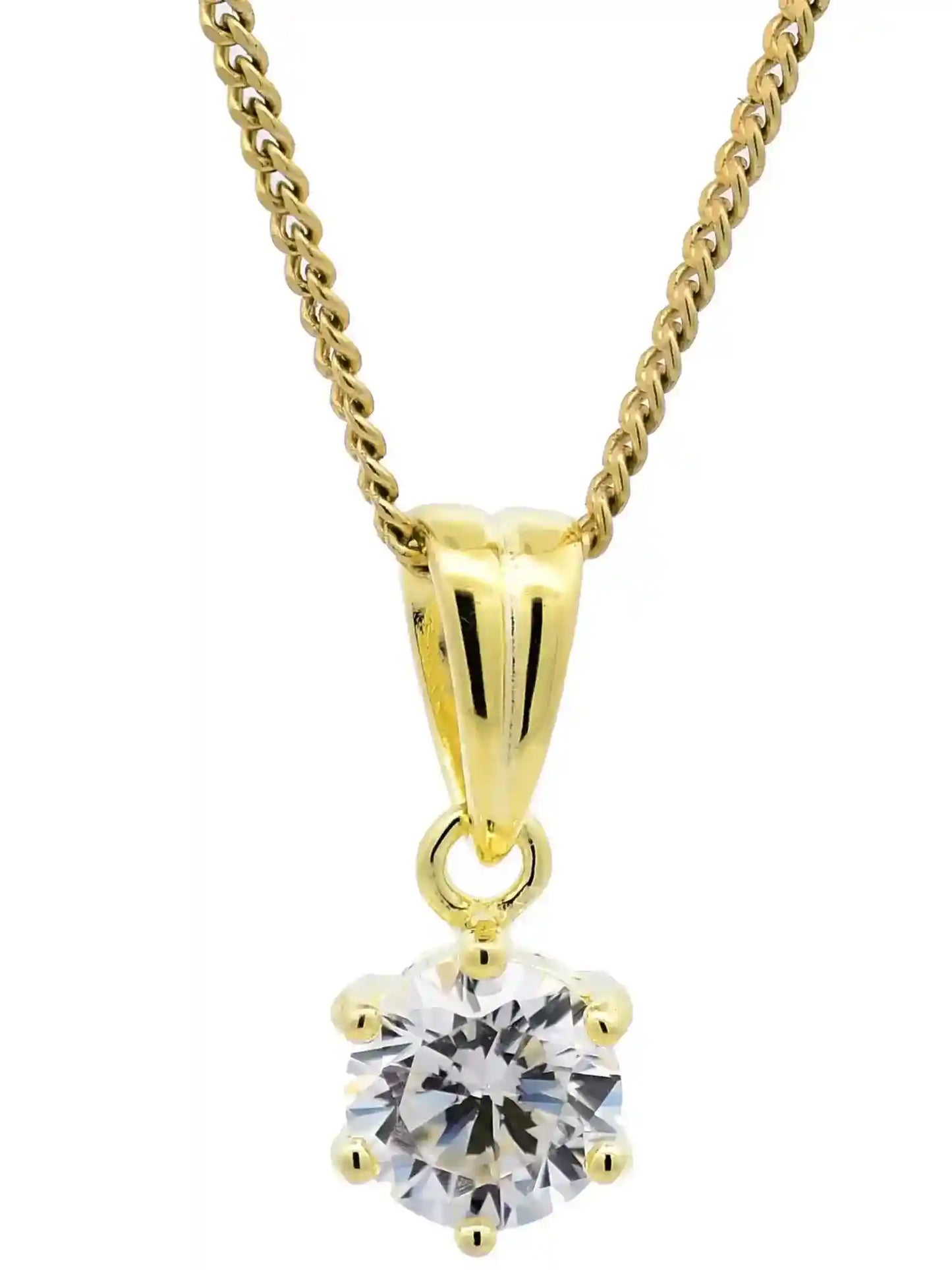 Anhänger Krappe Zirkonia massiv 925 Sterlingsilber vergoldet