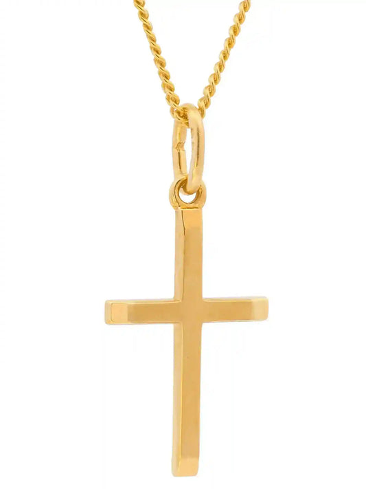 Anhänger Kreuz   333-8 Karat Gold mit vergoldeter Silberkette
