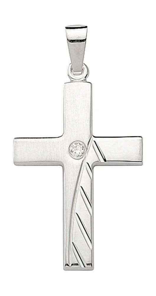 Anhänger Kreuz  925 Silber mit Zirkonia