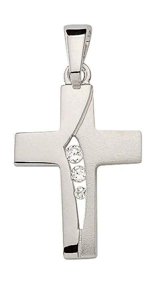 Anhänger Herz aus Silber mit Zirkonia aus massiv 925 Sterlingsilber