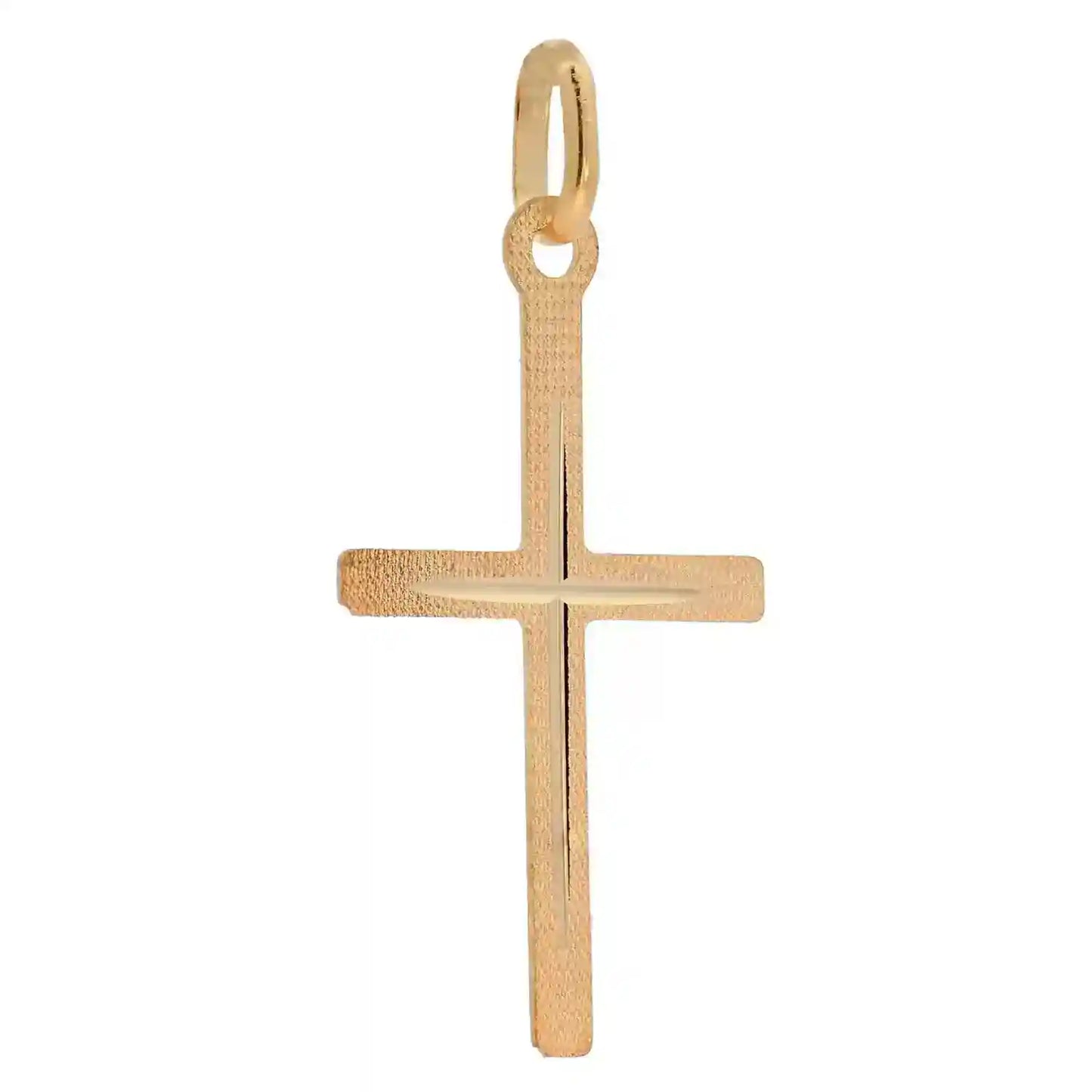 Anhänger Kreuz massiv 333 -8 Karat Gold mit vergoldeter Silberkette