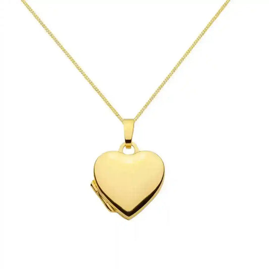 Anhänger Medaillon Herz mit Kette 1,1 mm 333-8 Karat Gold