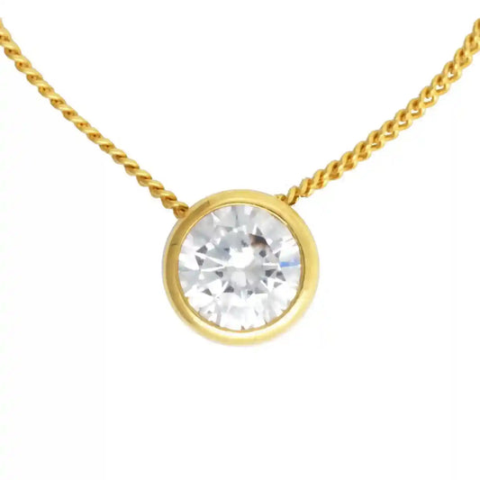 Anhänger rund 585 14 kt Gold mit Zirkonia