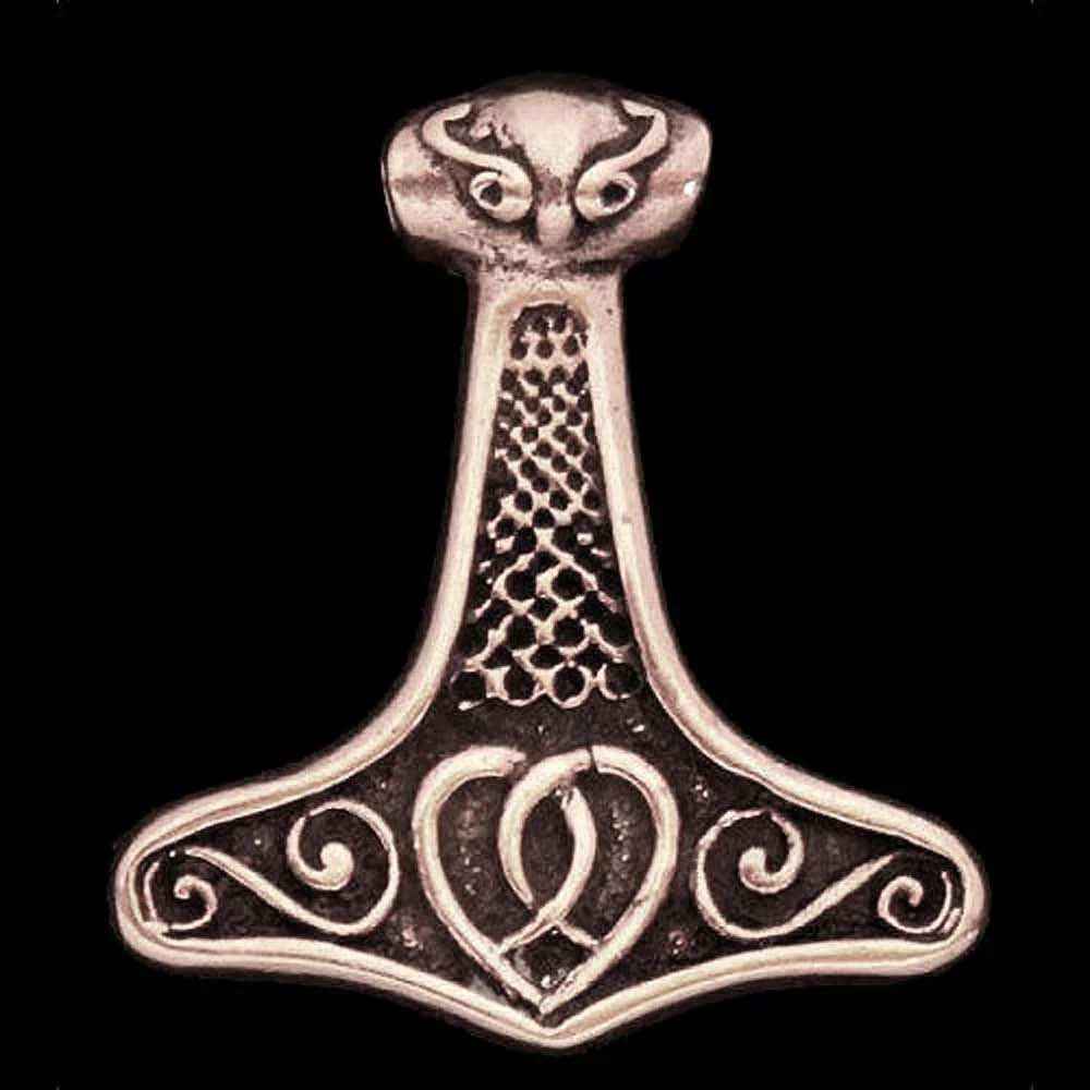 Anhänger Thors Hammer Mjölnir Bronze Schmuck - Thorhammer - 38x34mm