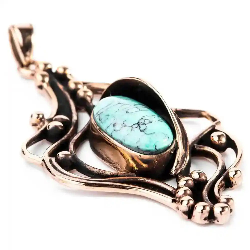 Anhänger Türkis on Fire Schmuck groß - sonstige Symbole - 65x33mm - Firma Holzenplotz - Silberketten-Goldketten.de