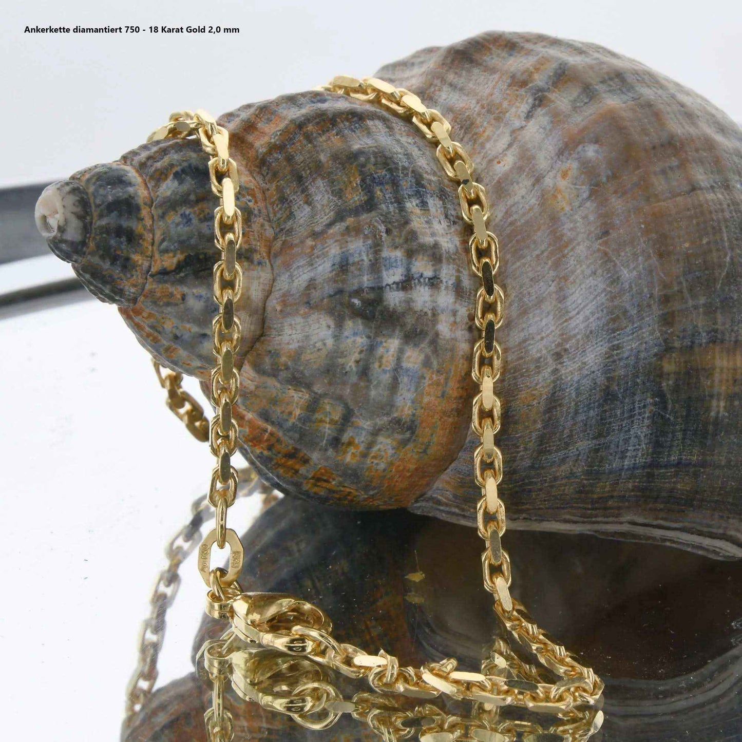 Ankerkette diamantiert Halskette - 750 - 18 Karat Gold