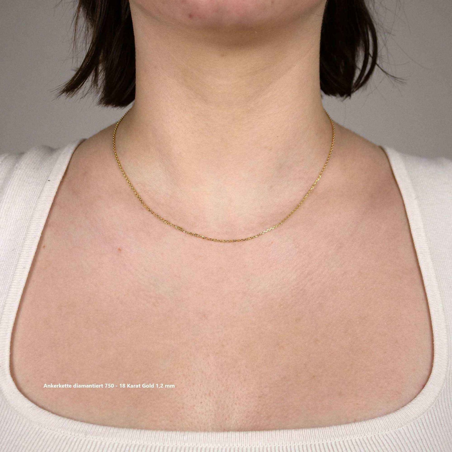 Ankerkette diamantiert Halskette - 750 - 18 Karat Gold