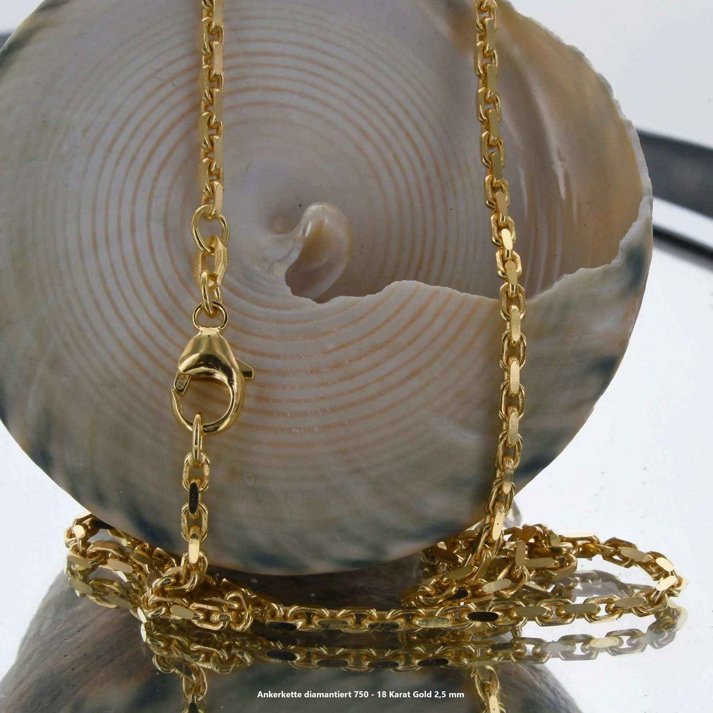 Ankerkette diamantiert Halskette - 750 - 18 Karat Gold