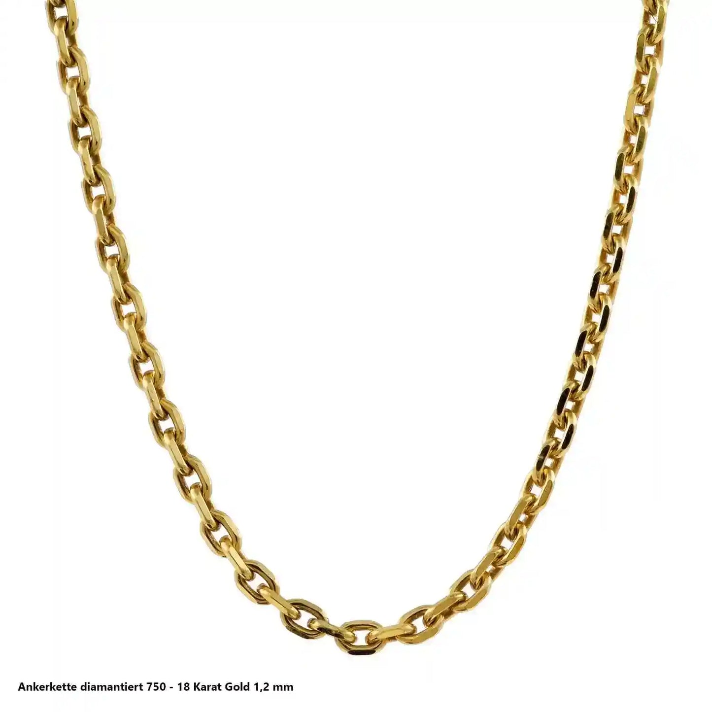 Ankerkette diamantiert Halskette - 750 - 18 Karat Gold