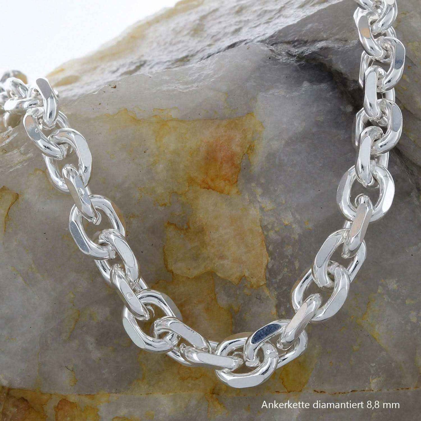 Ankerkette diamantiert Halskette 925 Sterlingsilber Auswahl