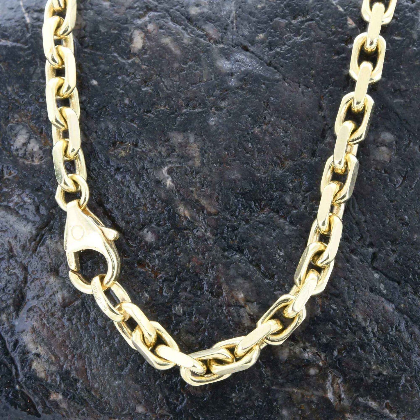 Ankerkette diamantiert Länge 45cm - Breite 4,0mm - 585-14 Karat Gold