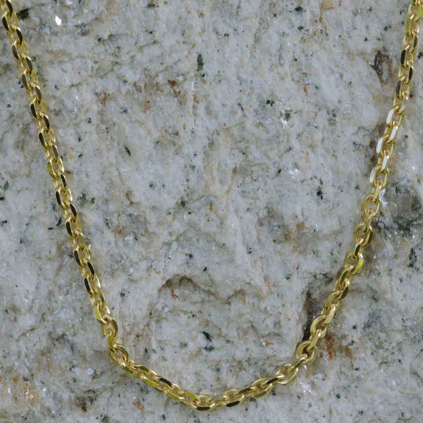 Ankerkette diamantiert Länge 50cm - Breite 1,8mm - 750-18 Karat Gold