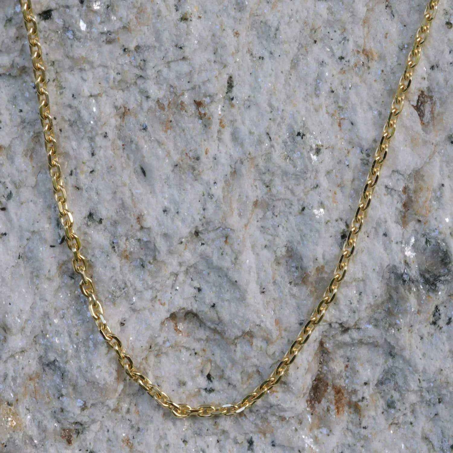 Ankerkette diamantiert Länge 60cm - Breite 1,2mm - 585-14 Karat Gold