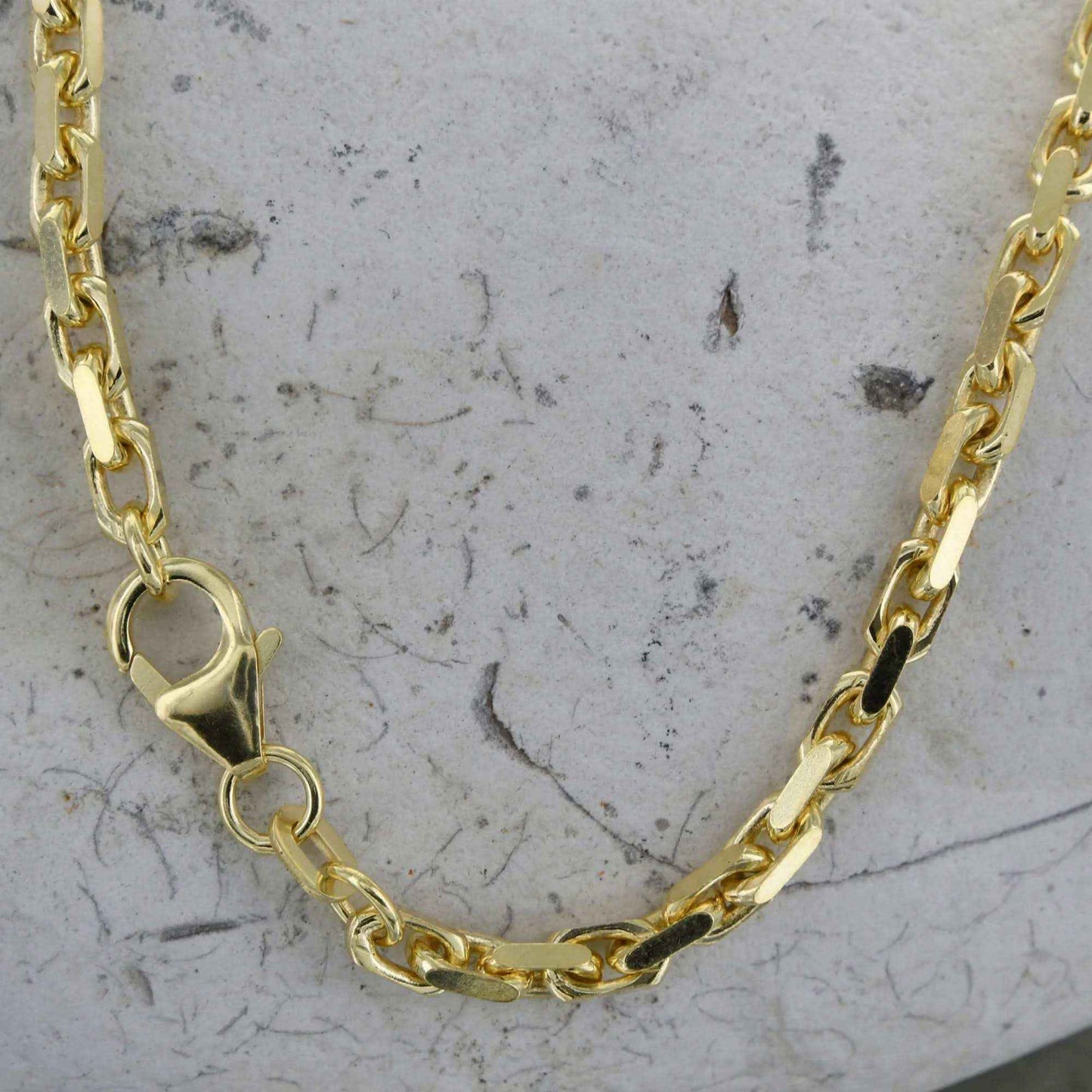 Ankerkette diamantiert Länge 60cm - Breite 3,0mm - 585-14 Karat Gold