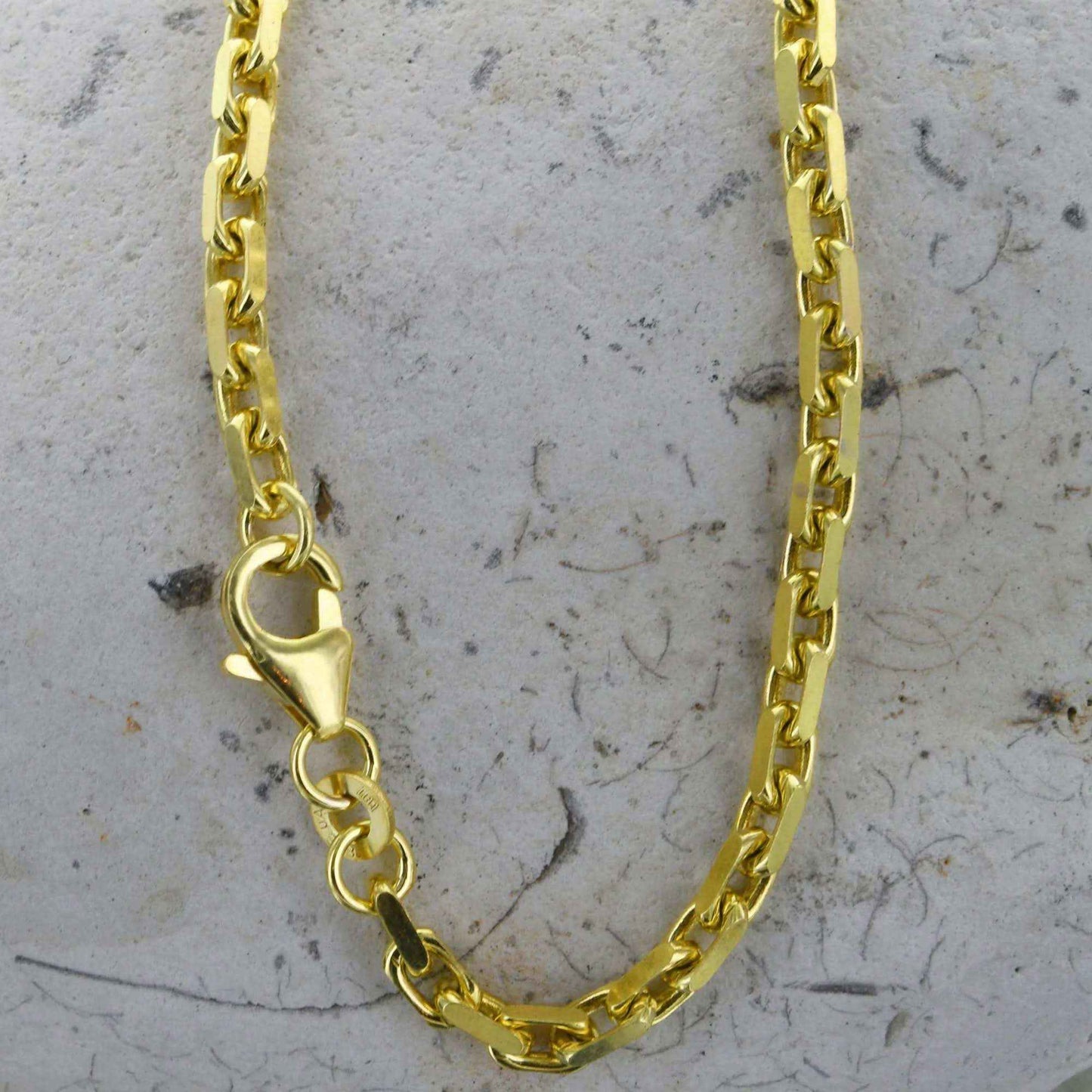 Ankerkette diamantiert Länge 60cm - Breite 3,8mm - 333-8 Karat Gold