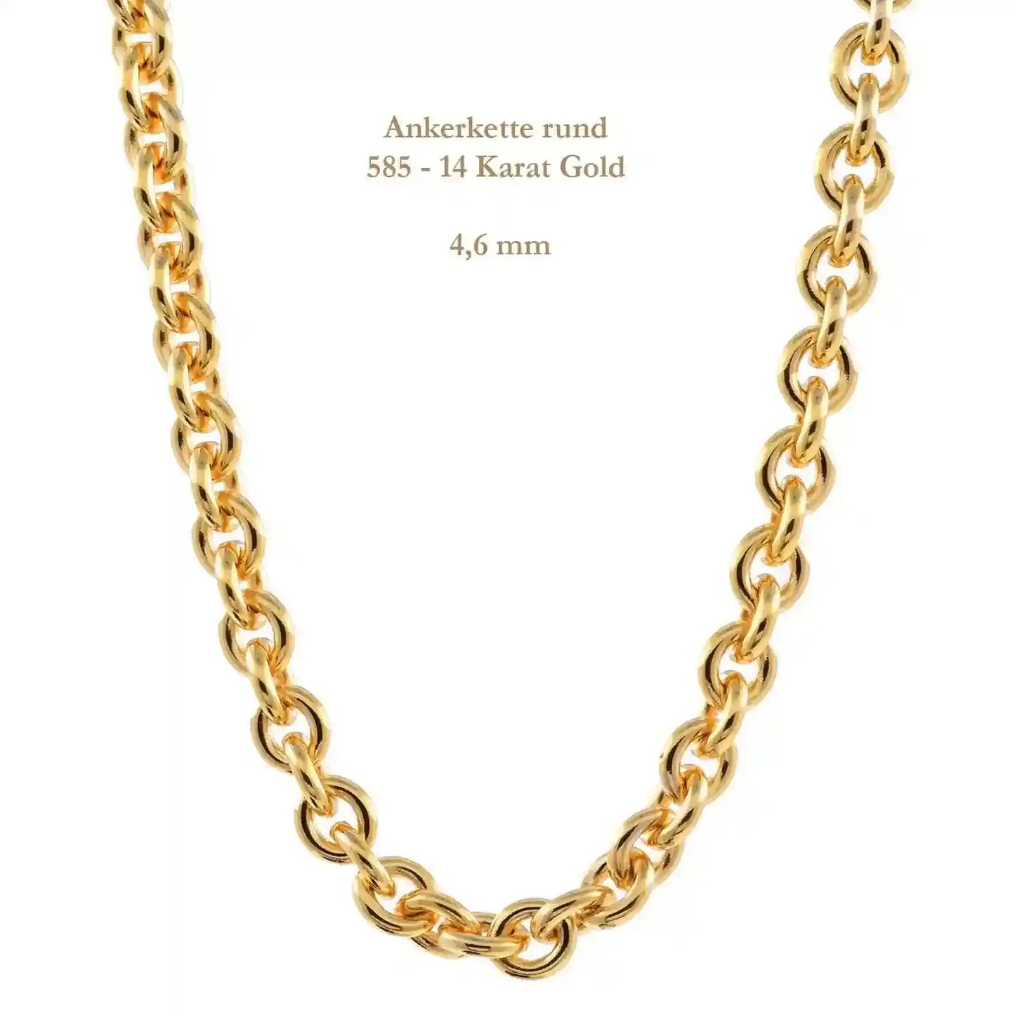 Ankerkette rund Halskette 585 - 14 Karat Gold Auswahl