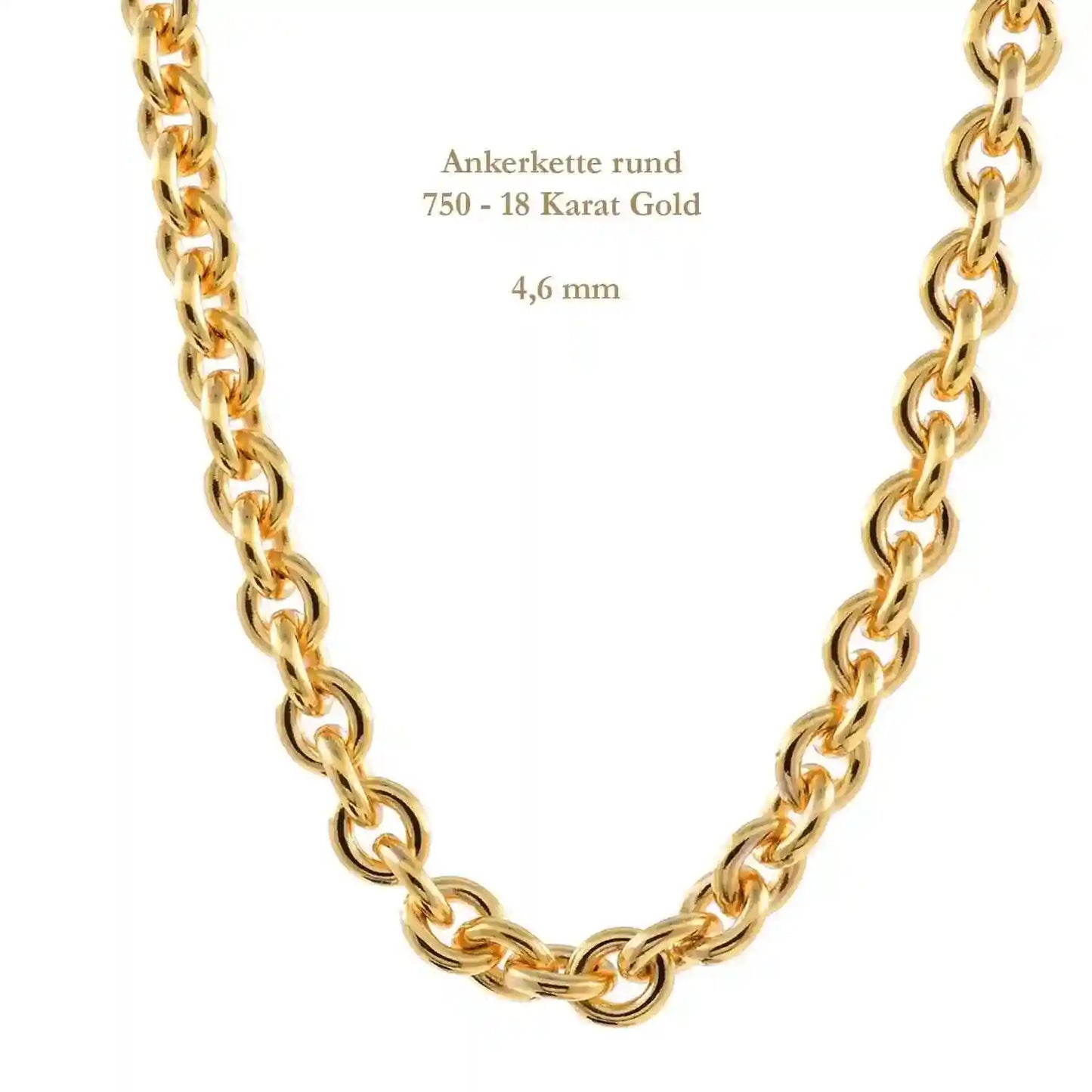 Ankerkette rund Halskette 750 - 18 Karat Gold Auswahl