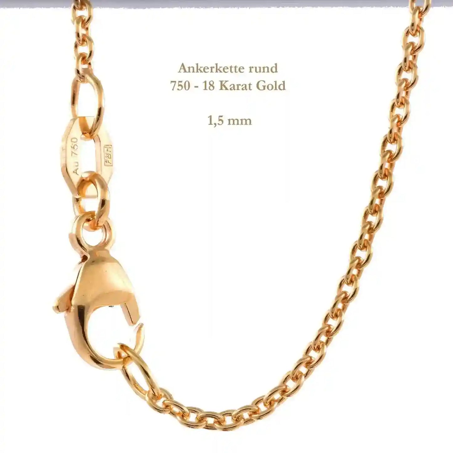 Ankerkette rund Halskette 750 - 18 Karat Gold Auswahl