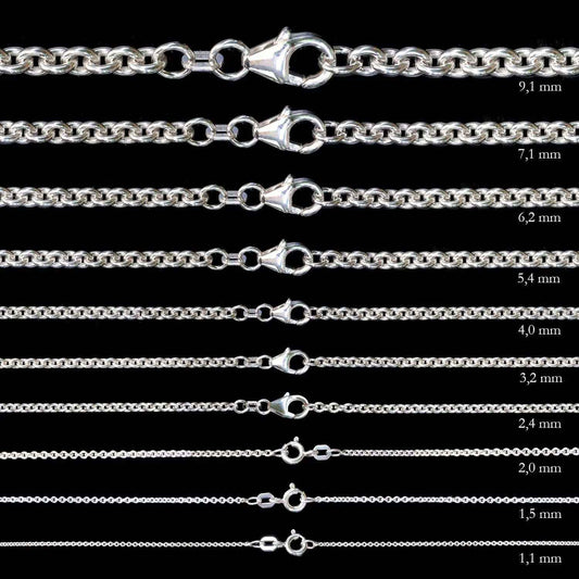 Ankerkette rund Halskette  925 Sterlingsilber Auswahl