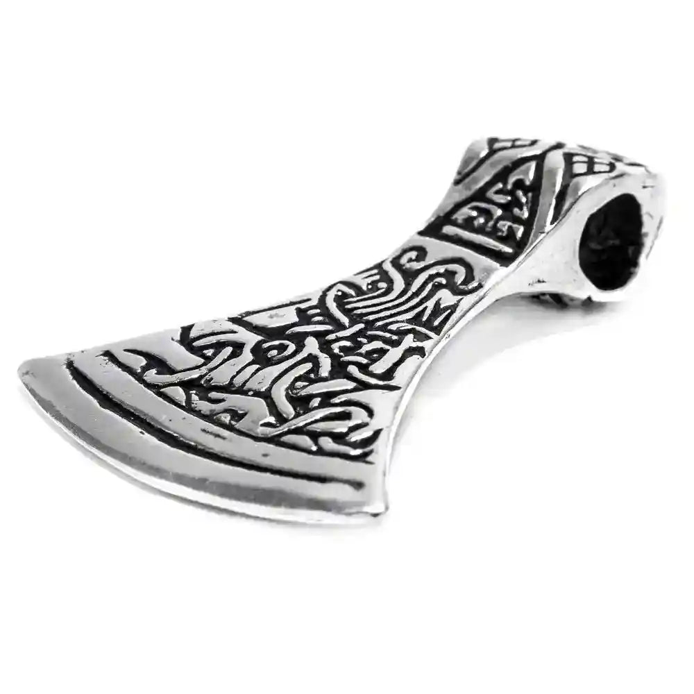 Axt keltisches Muster Schmuck Anhänger 925er Silber - Axt - 32x44mm