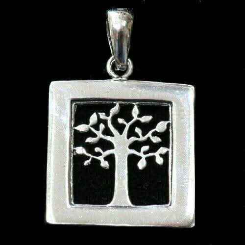 Baum im Rahmen Schmuck Anhänger 925er Silber