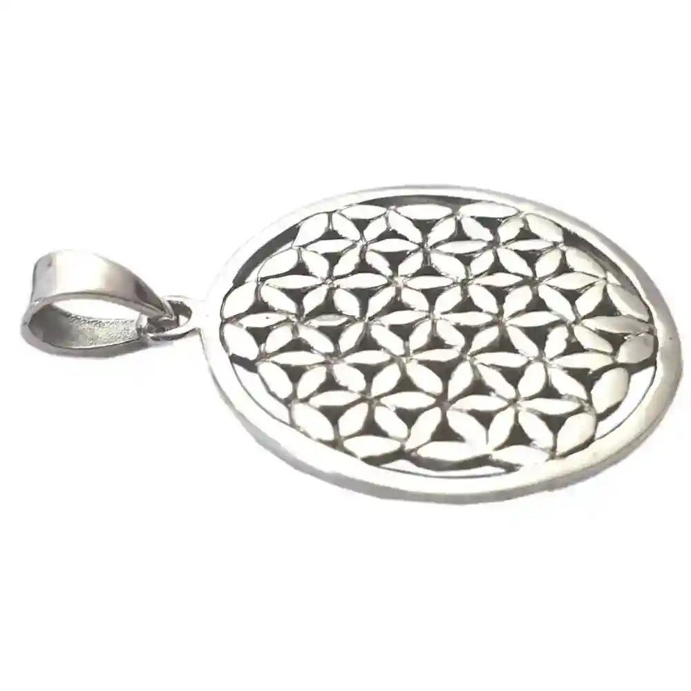 Blume des Lebens  Anhänger 27mm Durchmesser 925 Silber Flower of Life