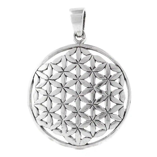 Blume des Lebens  Anhänger 925 Silber Flower of Life mittel 27mm