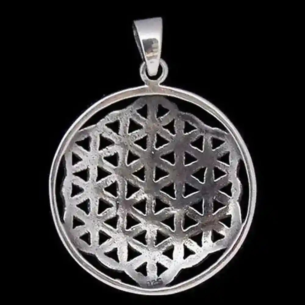 Blume des Lebens Anhänger 925 Silber Flower of Life mittel 27mm