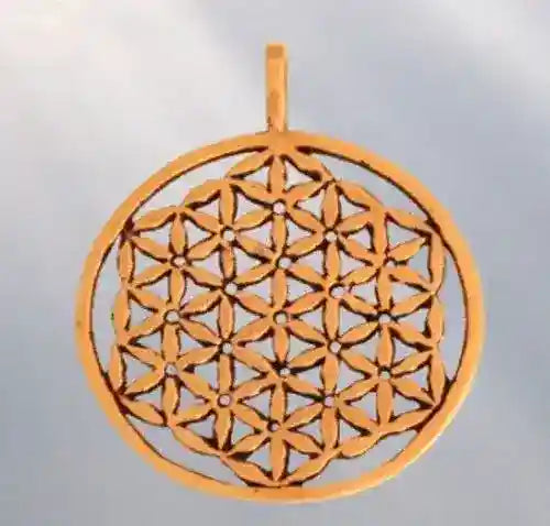 Blume des Lebens  Anhänger Bronze Schmuck Kraft Energie Licht Liebe
